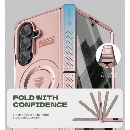 Θήκη Dexnor MagSafe Kickstand Samsung Galaxy Z Fold 7, ροζ