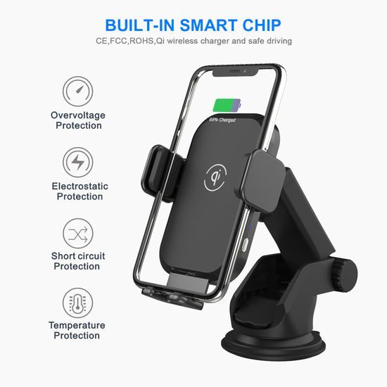Βάση τηλεφώνου αυτοκινήτου για ταμπλό και αεραγωγό με ασύρματη φόρτιση, 15W, Qi, C20