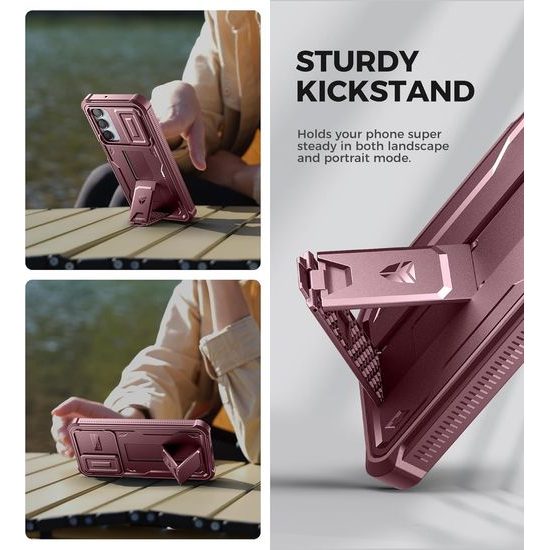 Dexnor 360 Kickstand Camprotector θήκη Samsung Galaxy A17, μπορντό