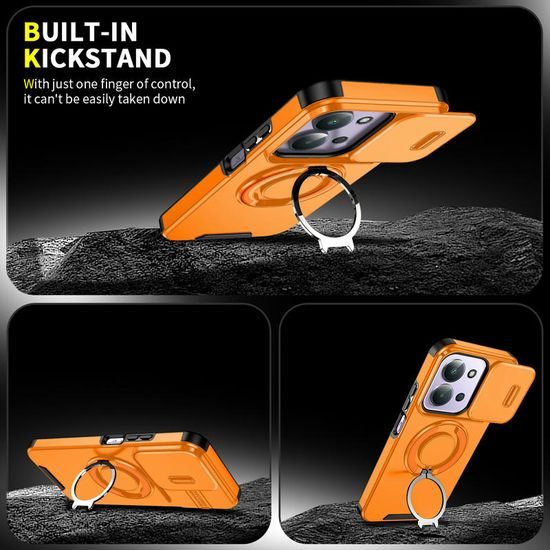 Custodia Camslide Stand, Xiaomi Redmi 15C, arancione
