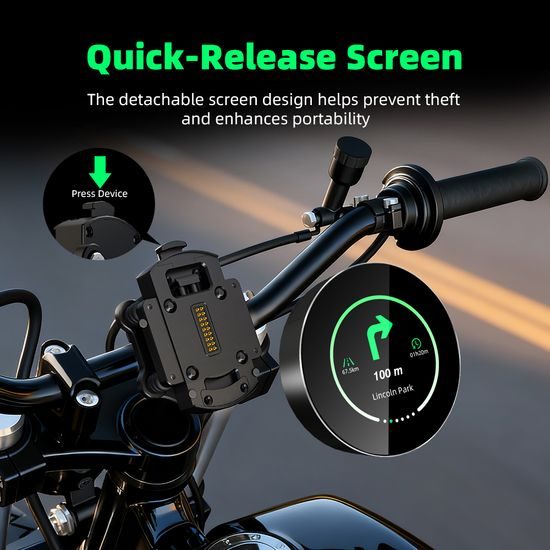 Inteligentny wyświetlacz GPS 2,1" z kompasem i prędkościomierzem dla motocykli i rowerów elektrycznych