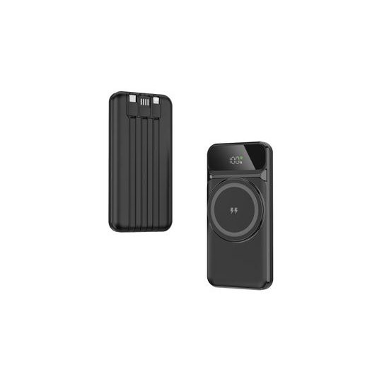 MagSafe 15W bezdrátová PowerBanka, 10 000 mAh se 3 integrovanými kabely, velikost M, černá