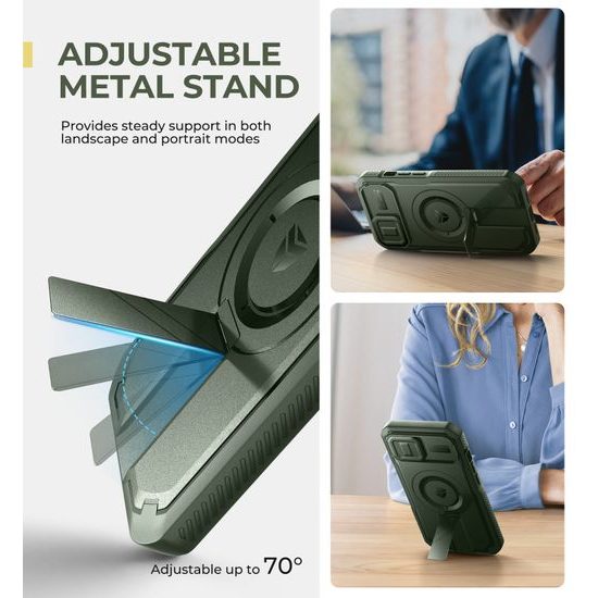 Dexnor MagSafe 360 Kickstand Camprotector калъф iPhone 13 / 14, зелен