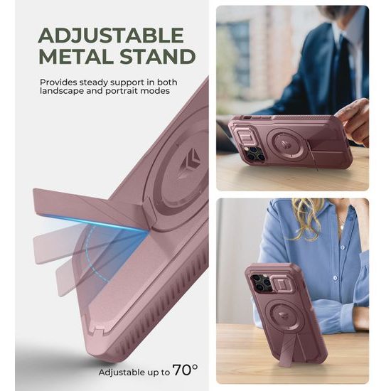 Dexnor MagSafe 360 Kickstand Προστατευτική Θήκη iPhone 12 / 12 Pro, Ροζ