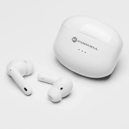 Forcell F-AUDIO bezdrôtové Bluetooth stereo slúchadlá TWS, Clear Sound, biele