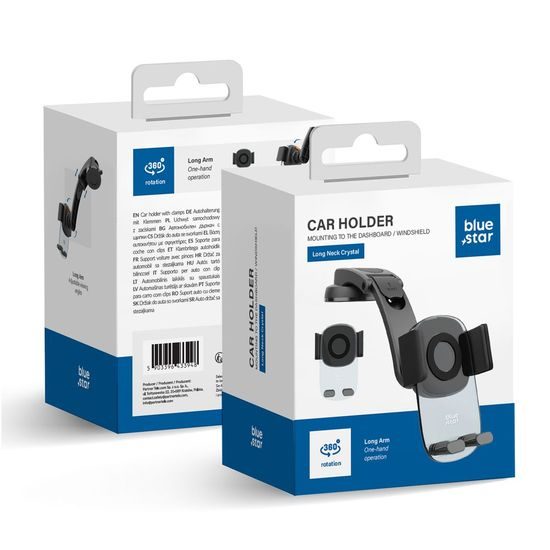 BlueStar Long Neck Crystal suport pentru bord / geam, negru