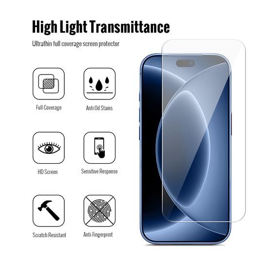 JP Combo paket, Komplet 2 zaščitnih kaljenih stekel in 2 stekel za kamero, iPhone 18 Pro Max