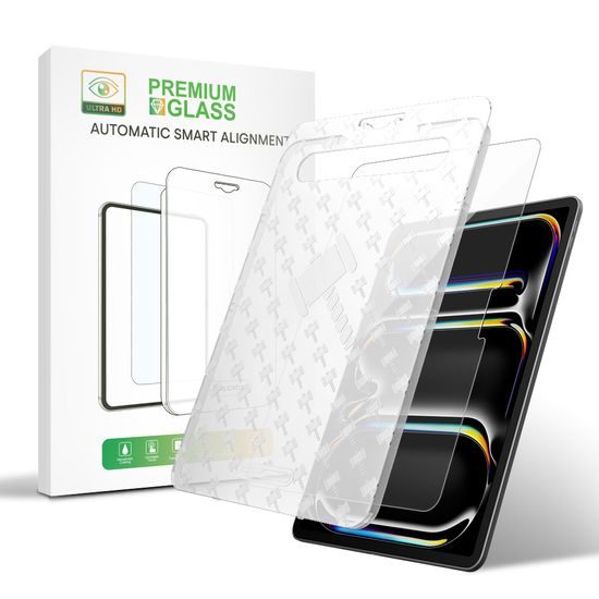 Σετ 2 Σκληρυμένων γυαλιών για tablet με εφαρμοστή, iPad 10.2 2019 / 2020 / 2021 (iPad 7 / 8 / 9), iPad 10.5 (2018), iPad Air 3 10.5 (2019)