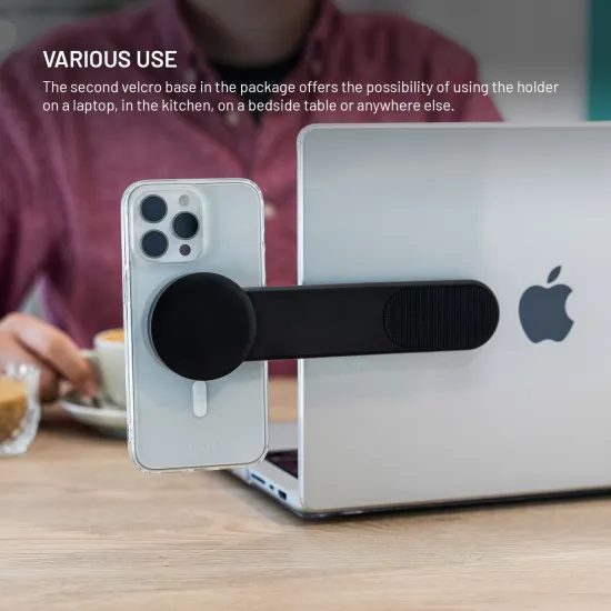 FIXED MagFloppy rugalmas tartó MagSafe támogatással és tépőzáras rögzítéssel, fekete