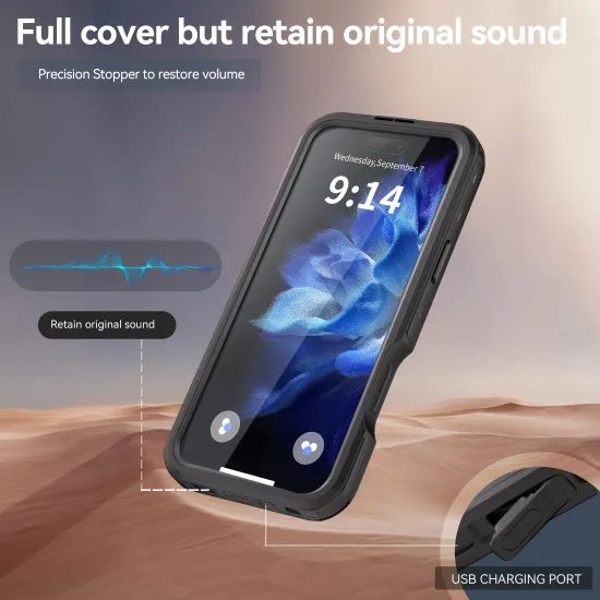 ShellBox IP68 etui, iPhone 16 Pro Max, czarny
