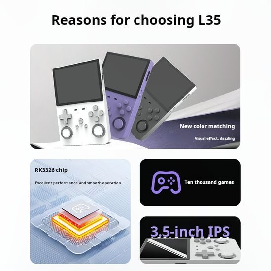 XGO L35 Φορητή κονσόλα παιχνιδιών με 3,5" HD οθόνη, γκρι
