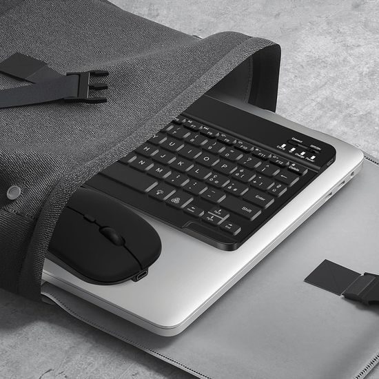 Techsuit vezeték nélküli billentyűzet és egér AirCombo (WKM1), USB-C, fekete