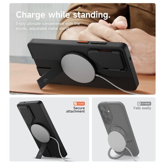 Suritch MagSafe Kickstand Camprotector Θήκη Samsung Galaxy S25 Ultra, Μαύρη