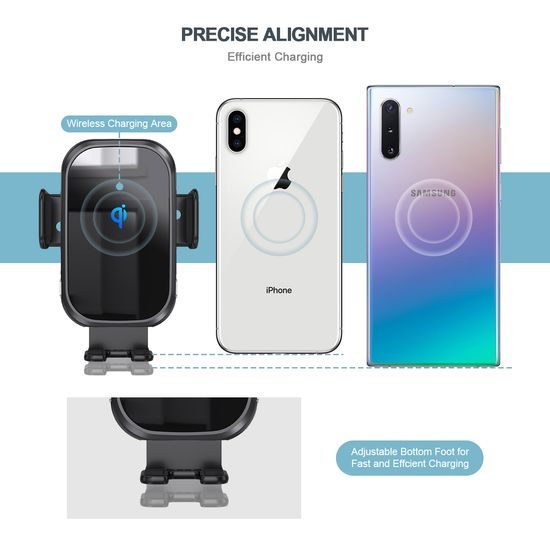 Βάση τηλεφώνου αυτοκινήτου για ταμπλό και αεραγωγό με ασύρματη φόρτιση, 15W, Qi, C13