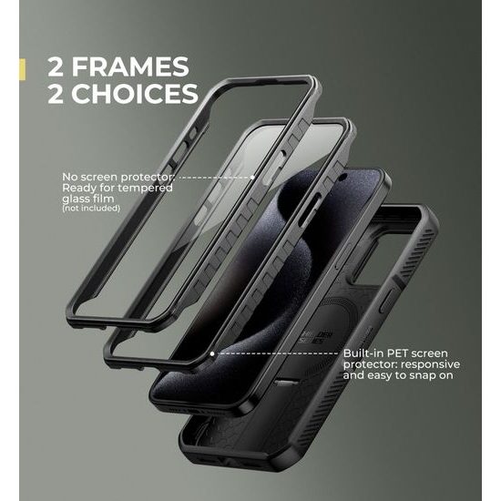 Dexnor MagSafe 360 Kickstand Camprotector Θήκη iPhone 15 Pro Max, Μαύρη