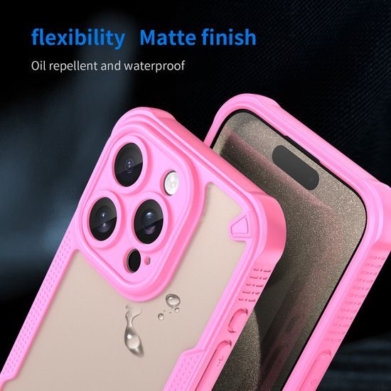 ArmorShield Hybrid Case, iPhone 15 Pro, ροζ