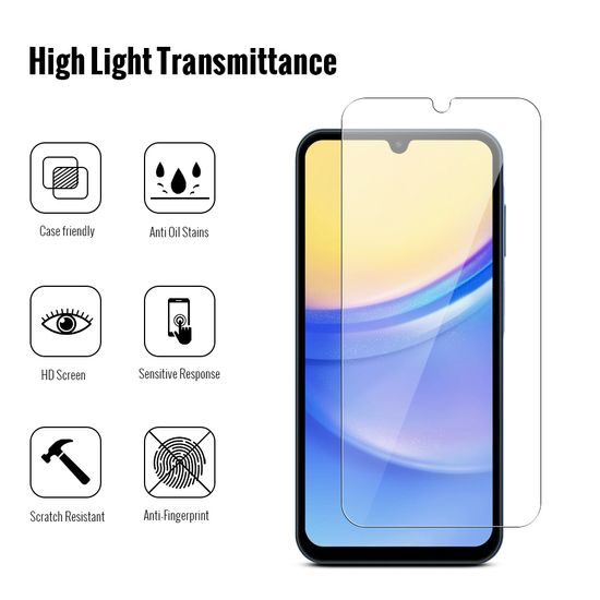 JP Long Pack Tvrdených skiel, 3 sklá na telefón, Samsung Galaxy A15