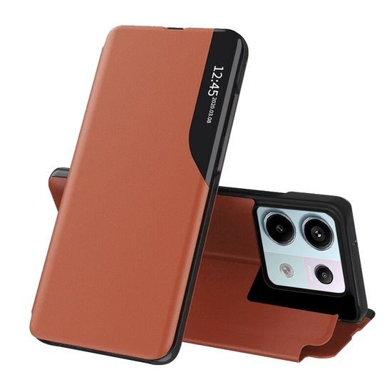 Eco Leather View Case, Xiaomi Redmi Note 13 Pro 5G / Poco X6, πορτοκαλί