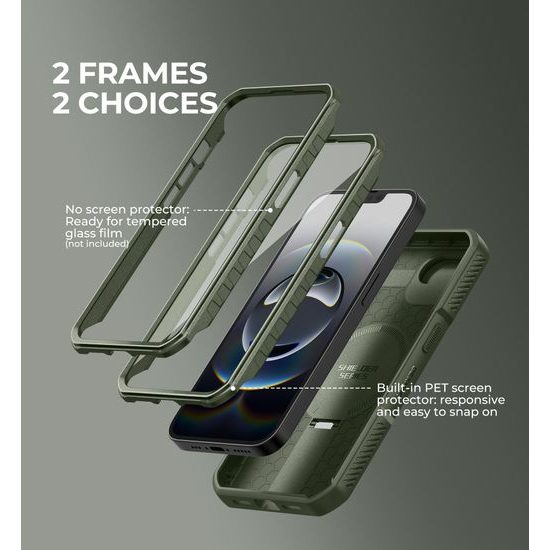 Dexnor MagSafe 360 Stojan Ochranný kryt iPhone 16e / 17e, zelený