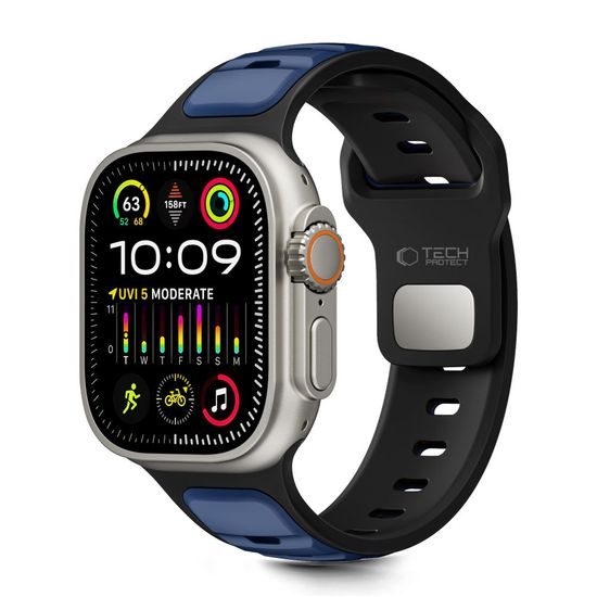 Tech-Protect IconBand Line Apple Watch 8 / 9 / 10 / 11 / SE / Ultra (44 / 45 / 46 / 49 mm), μαύρο / μπλε