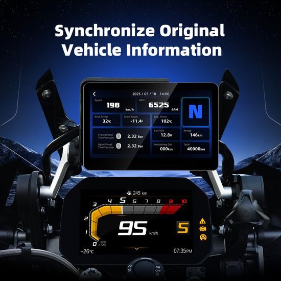 6" Trådløst display til BMW motorcykler, Apple CarPlay / Android Auto