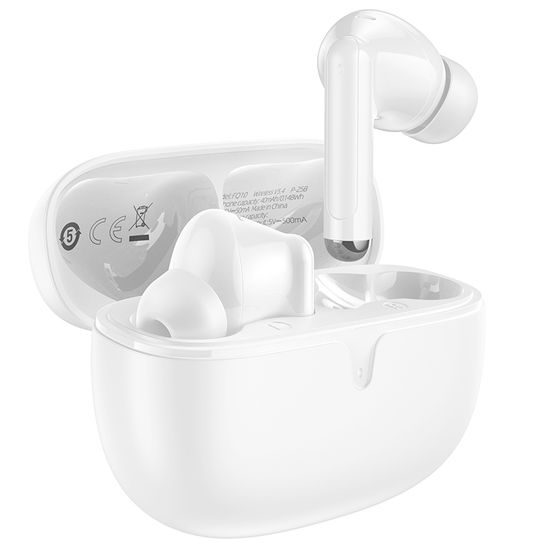Borofone FQ10 Joyful TWS Bluetooth slušalke, Bluetooth 5.4, bela