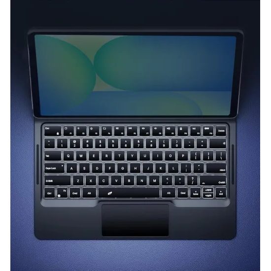 Husă magnetică Dexnor cu tastatură, Samsung Galaxy Tab S10 FE Plus, neagră