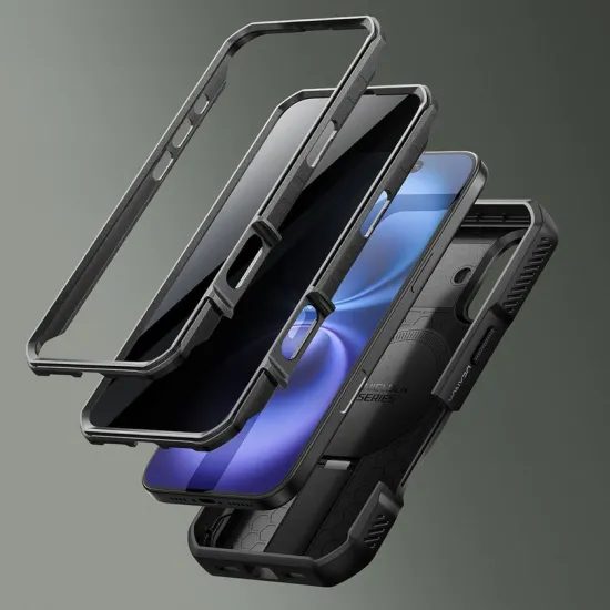 Dexnor Privacy MagSafe Kickstand Camprotector etui iPhone 16, črn