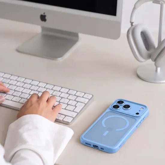 Tech-Protect MagPeak MagSafe CC, iPhone 17 Pro / 18 Pro, modrý matný