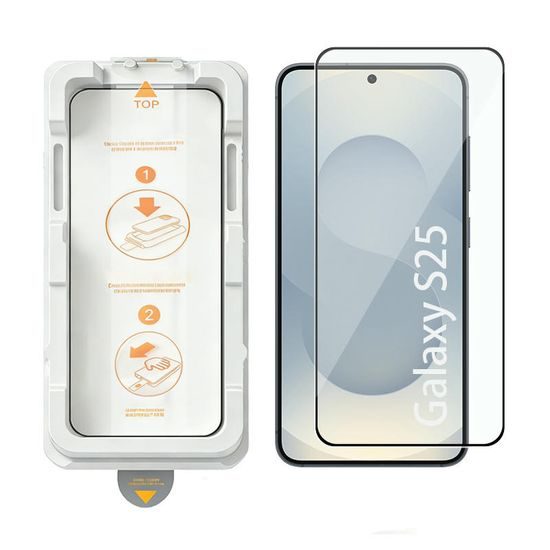 Wency Magic Box 5D Σκληρυμένο Γυαλί με Εύκολη Εφαρμογή, Samsung Galaxy S25, μαύρο