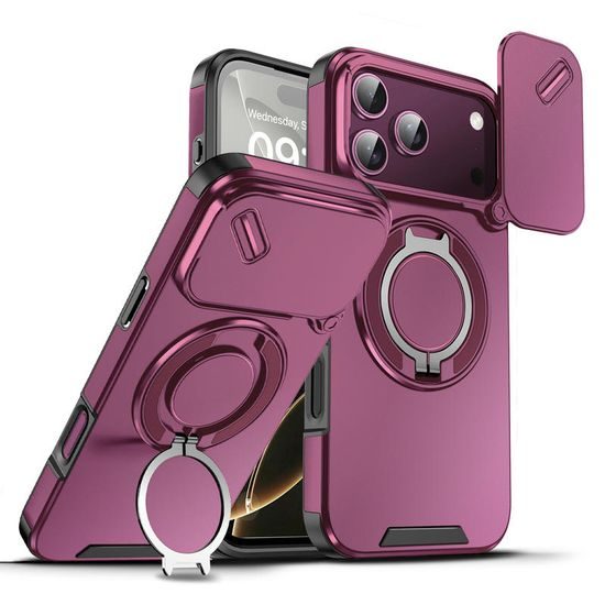 Camslide Stand etui, iPhone 17 Pro Max, vinsko rdeč