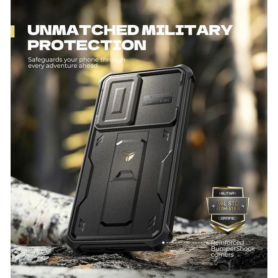 Dexnor 360 Kickstand Camprotector θήκη Samsung Galaxy S25 FE, μαύρη