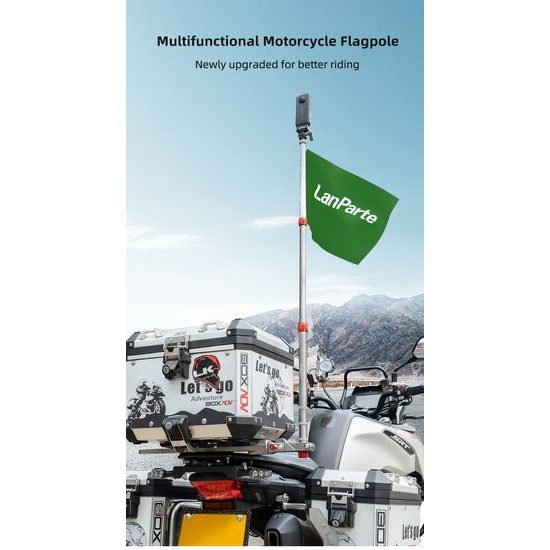 LanParte MF-02 teleszkópos alumínium zászló- és akciókamera tartó motorkerékpárhoz