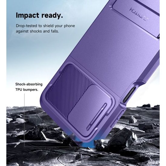 Suritch 360 Kickstand Camprotector etui za Samsung Galaxy A15, vijoličen