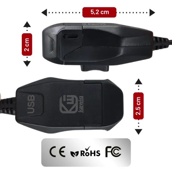 Încărcător moto USB-A, 18 W, IP65, negru