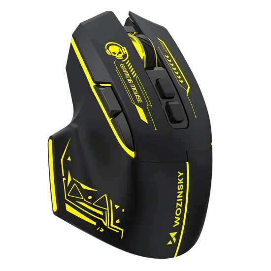 Wozinsky WMGB-1181 Ασύρματο οπτικό gaming ποντίκι, μαύρο / κίτρινο