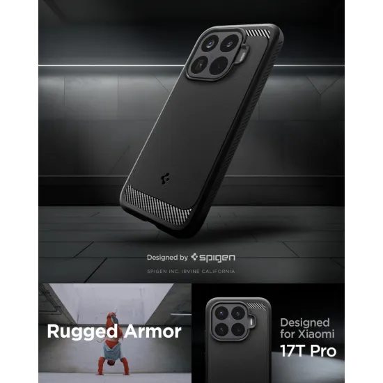 Xiaomi 17T Pro vāciņš – Spigen Rugged Armor melns