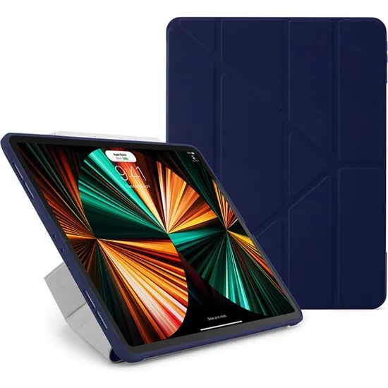 iPad Pro 12.9 (2018/2020/2021/2022) dėklas – Pipetto Origami TPU – tamsiai mėlyna