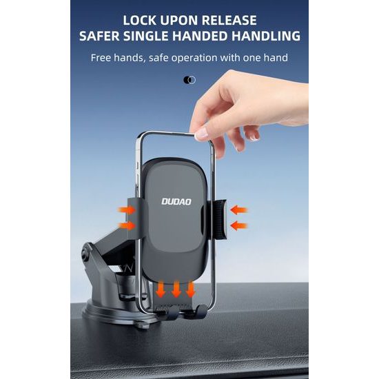 Dudao F5N+ гравитационна стойка за предно стъкло / табло, черна