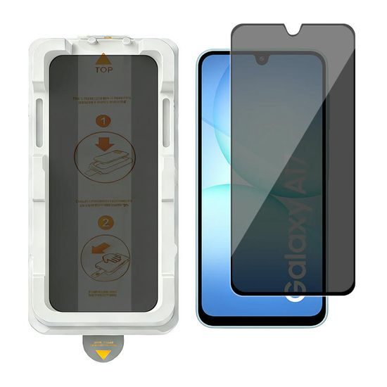 Wency Magic Box Privacy 5D Σκληρυμένο Γυαλί με εύκολη εφαρμογή, Samsung Galaxy A17, μαύρο