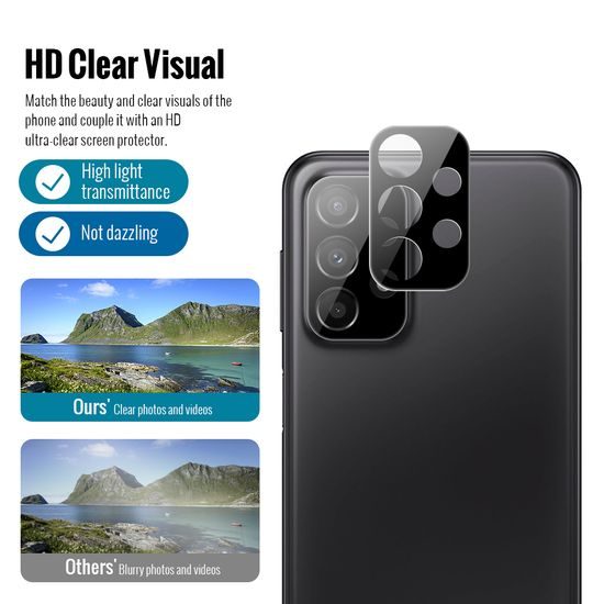 Samsung Galaxy A23 apsauginis rinkinys – JP 2 vnt. grūdinto stiklo ir 2 vnt. kameros apsaugos
