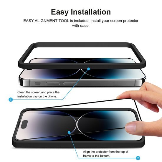 JP Full Pack Tvrzených skel, 2x 3D sklo s aplikátorem + 2x sklo na čočku, iPhone 14 Pro MAX