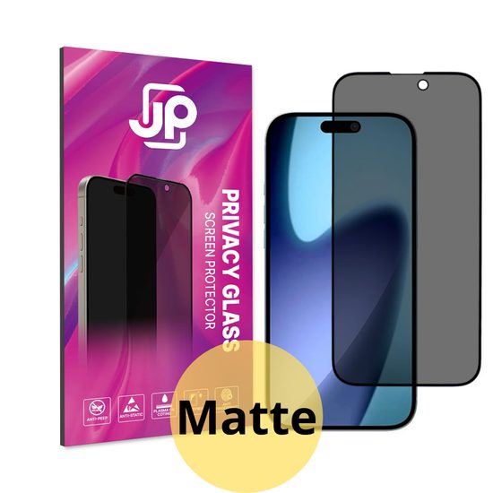 iPhone 18 Pro kaitseklaas – JP Matte Privacy karastatud klaas – must