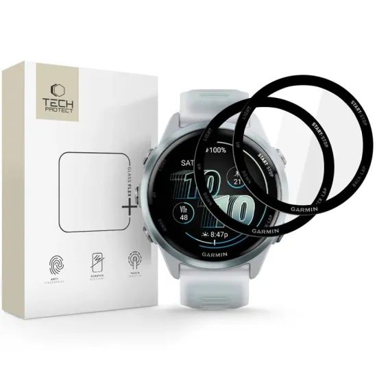 Tech-Protect Glass Flex+, Garmin Forerunner 570 (42 mm), μαύρο, 2 τεμάχια