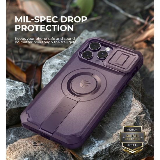 Dexnor MagSafe Case für iPhone 14 Pro Max - 360° Kickstand mit Kameraschutz - Lila