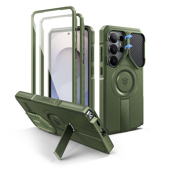 Dexnor MagSafe 360 Kickstand Camprotector husă Samsung Galaxy S26 Ultra, verde