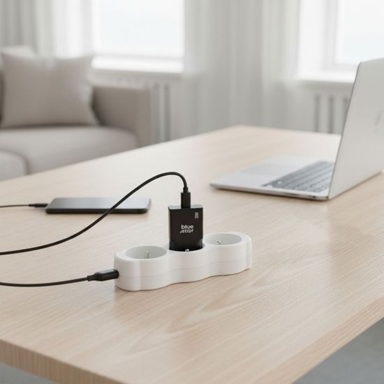 BlueStar Slim προσαρμογέας USB-C, GaN, 20W, μαύρος