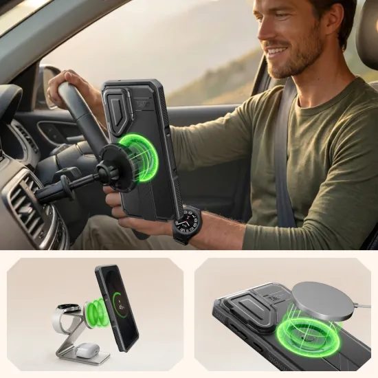 Samsung Galaxy S26 Ultra ümbris – Tech-Protect Kevlar MagSafe'iga – must