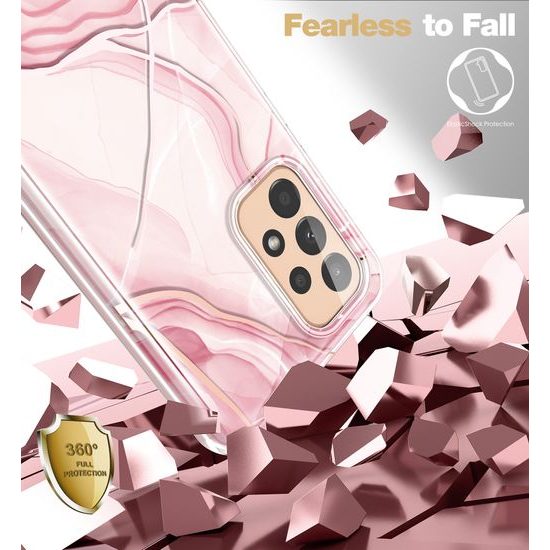 Samsung Galaxy S21 Ultra dėklas – Suritch 360 Marble – rožinė