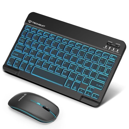 Techsuit vezeték nélküli billentyűzet és egér AirCombo (WKM1), USB-C, fekete